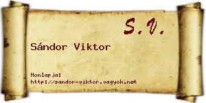 Sándor Viktor névjegykártya